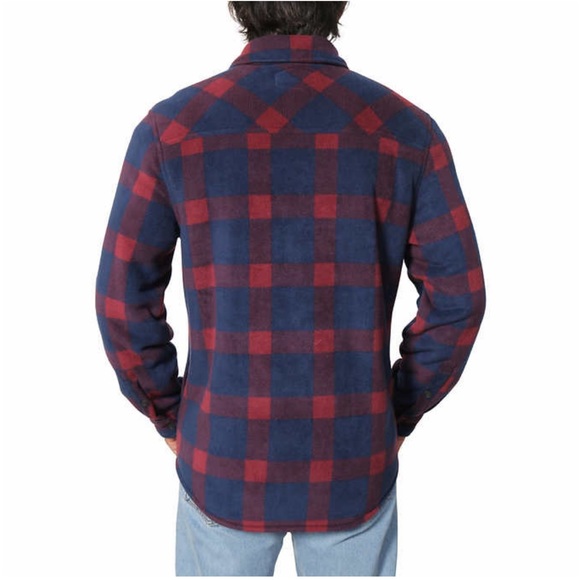 Freedom Foundry Men's Super Plush Shirt Jacket, Red - Picture 2 of 4